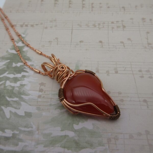 Red Onyx Wire Wrapped Pendant