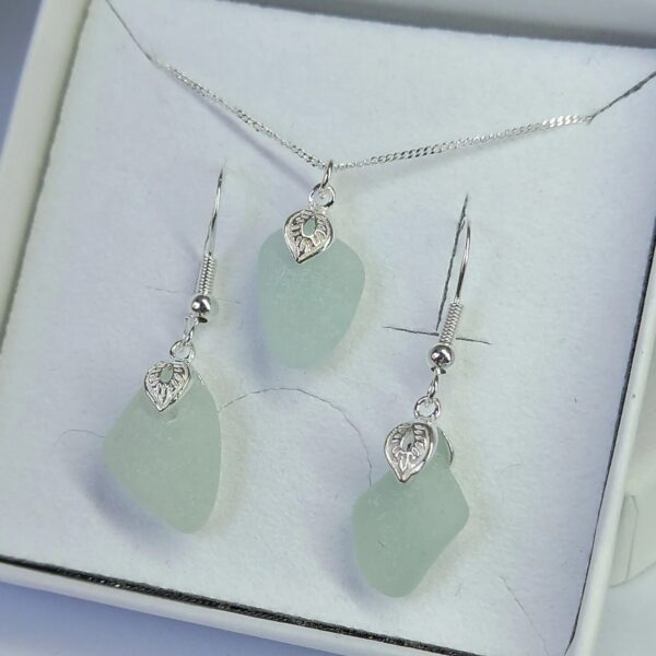 Sea Foam Sea Glass Jewellery Set - Bag