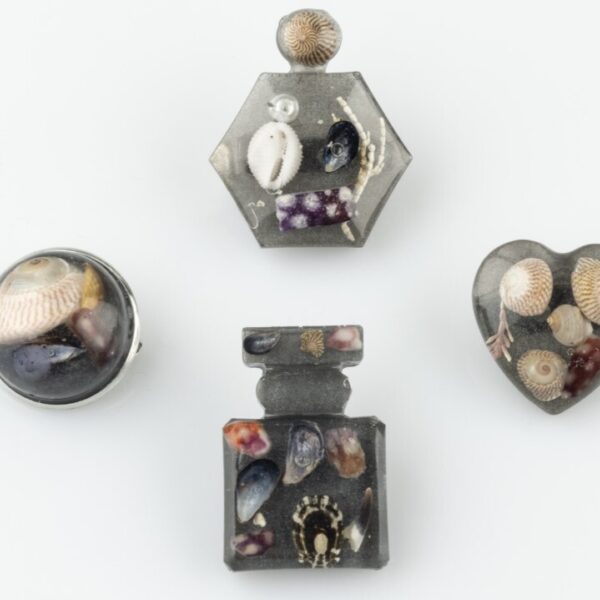 Black Beach Brooch - Octagon