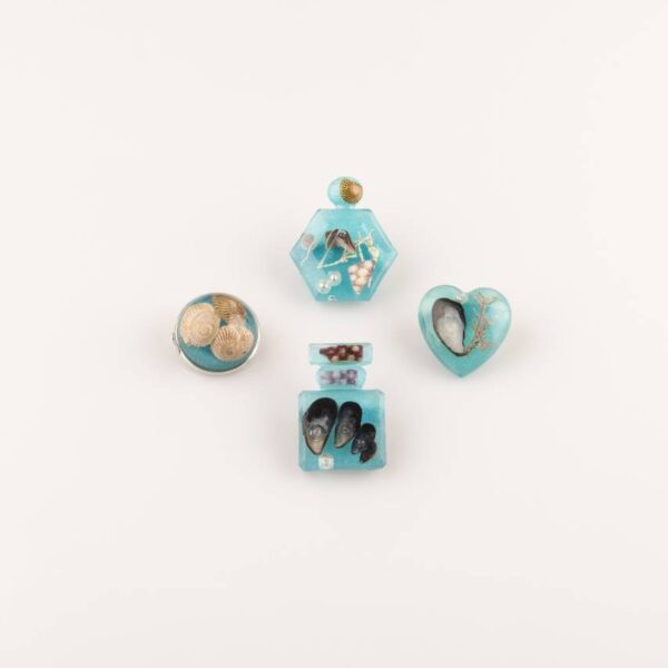 Blue Beach Brooch - Octagon