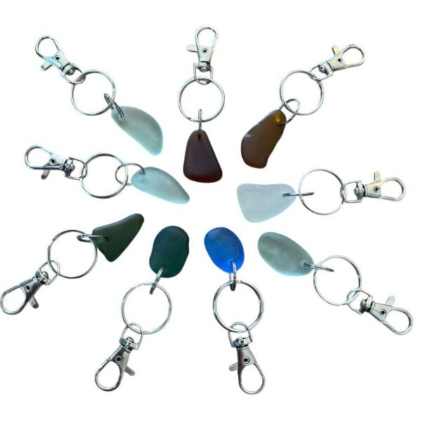 Sea Glass Keyring - White