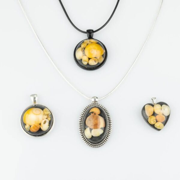 Sunset Beach Pendant - Oval - Sterling Silver Chain