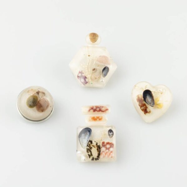 White Beach Brooch - Octagon