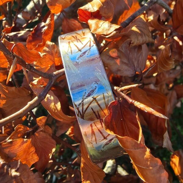 Snow Bunting Cuff Bracelet Narrow