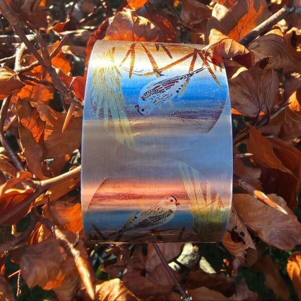 Snow Bunting Cuff Bracelet Wide