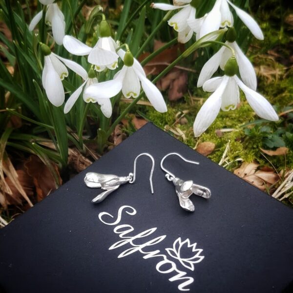 Sterling Silver Snowdrop Large Earrings