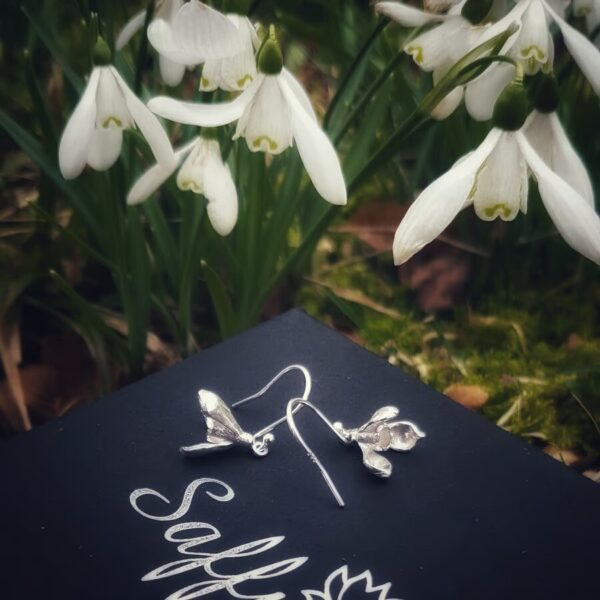 Sterling Silver Snowdrop Earrings Small