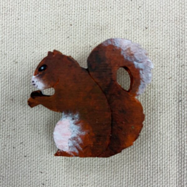 Squirrel and Nut Brooch