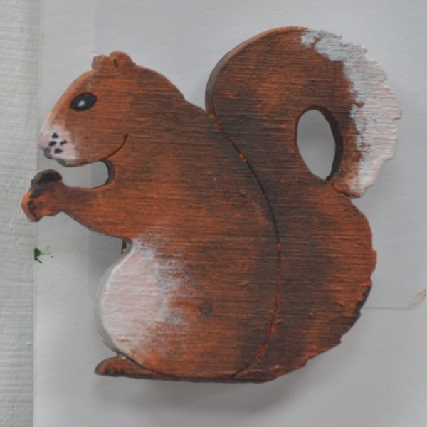 Hand painted red squirrel pre -cut brooch