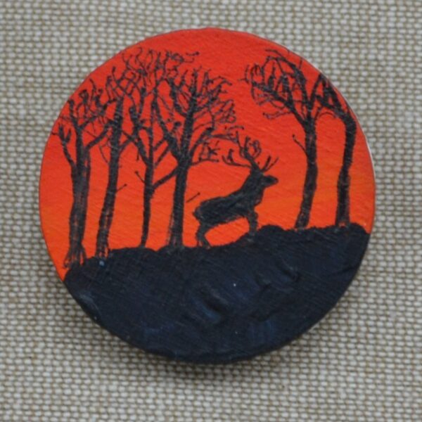 Stag and Trees Brooch