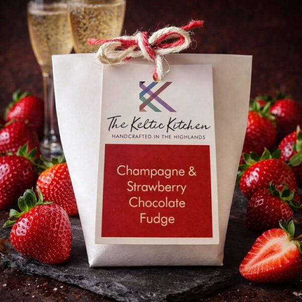 Champagne and Strawberry White Chocolate Fudge