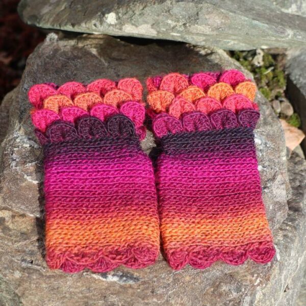 Sunset Crochet Fingerless Gloves
