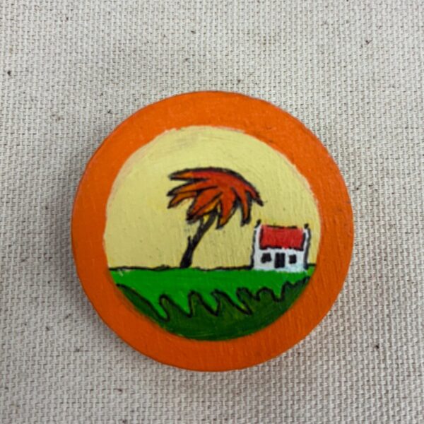 Tree and Cottage Brooch