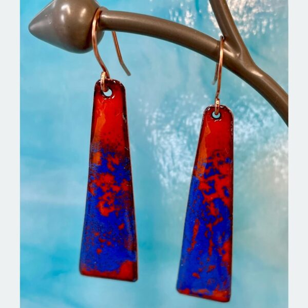 Vibrant Orange Enamel Earrings