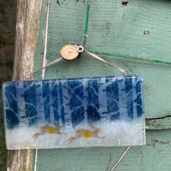 Hopping Winter Hares Hanger
