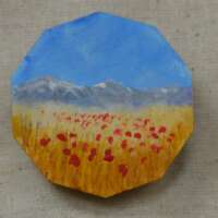 Poppies and Mountain Brooch thumbnail