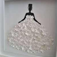 3D White Flower "Beautiful Bride" Box Frame thumbnail