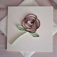 Quilled "Burgundy Rose" Greeting Card thumbnail