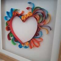 Quilled "Multi-Coloured Heart" Box Frame thumbnail