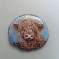Painted Highland Cow Stone thumbnail