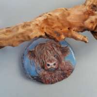Painted Highland Cow Stone thumbnail