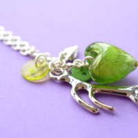 Bright Green Long Antler Necklace thumbnail