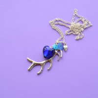 Dark Blue Long Antler Necklace thumbnail