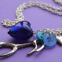 Dark Blue Long Antler Necklace thumbnail