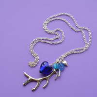 Dark Blue Long Antler Necklace thumbnail