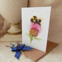 'Bee on a Thistle' Greeting Card thumbnail