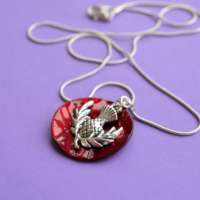 Beetroot Red Thistle Pendant thumbnail