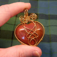 Red Jasper Puffy Heart Gemstone Pendant thumbnail