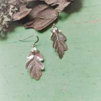 Silver Oak Leaf Earrings thumbnail