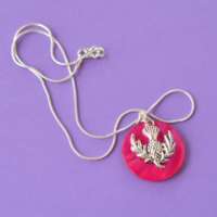 Hot Pink Thistle Pendant thumbnail