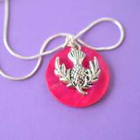 Hot Pink Thistle Pendant thumbnail