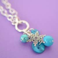 Christmas Snowflake Turquoise Tree Cluster Button Bracelet thumbnail