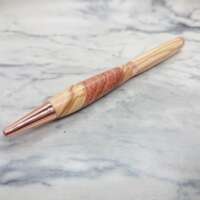 Segmented Slimline Pen Italian Olive & African Rosewood with Rose Gold Finish thumbnail