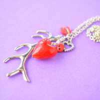 Red Long Antler Necklace thumbnail