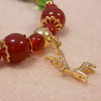 Red and Gold Memory Wire Bracelet thumbnail