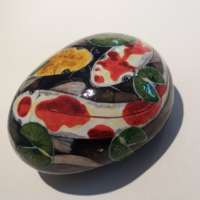 Koi Fish Painted on Round Stone thumbnail