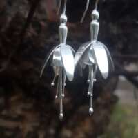 Fuchsia Silver Earrings thumbnail