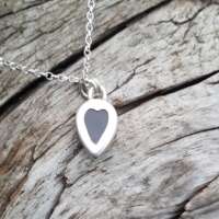 Amethyst Silver Heart Drop Necklace thumbnail