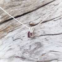 Glenshiel Garnet Silver Necklace on a Snake Chain thumbnail