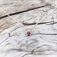 Glenshiel Garnet Silver Necklace on a Snake Chain thumbnail