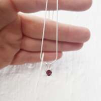 Glenshiel Garnet Silver Necklace on a Snake Chain thumbnail