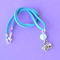 Child’s Blue Cat Button Charm Necklace thumbnail
