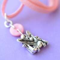 Child’s Pink Fairy Button Charm Necklace thumbnail