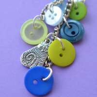 Blue and Green Cat Wee Cluster Bag Charm/Keyring thumbnail
