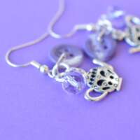 Lilac Teapot Cluster Button Earrings thumbnail