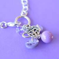 Lilac Teapot Cluster Button Bracelet thumbnail